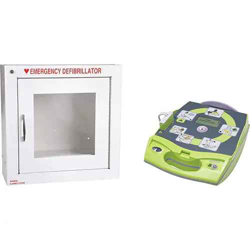 AED Plus® Defibrillator with Alarmed Flush Wall Cabinet - SGR004