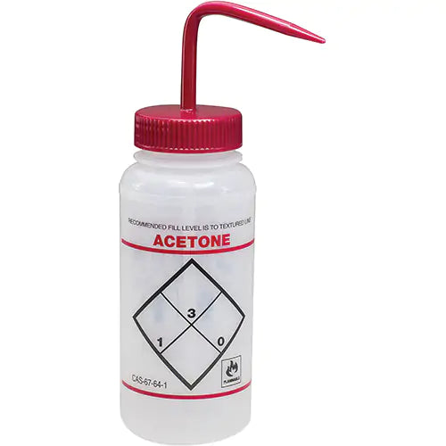 "Acetone" Safety-Labeled Wide-Mouth Wash Bottle - 116460622