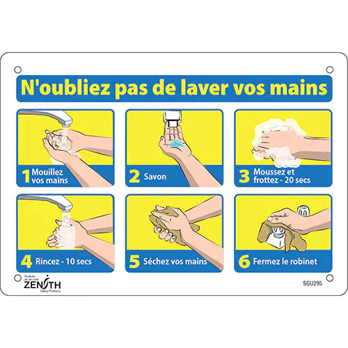 "N'oubliez pas de laver vos mains" Sign - SGU295