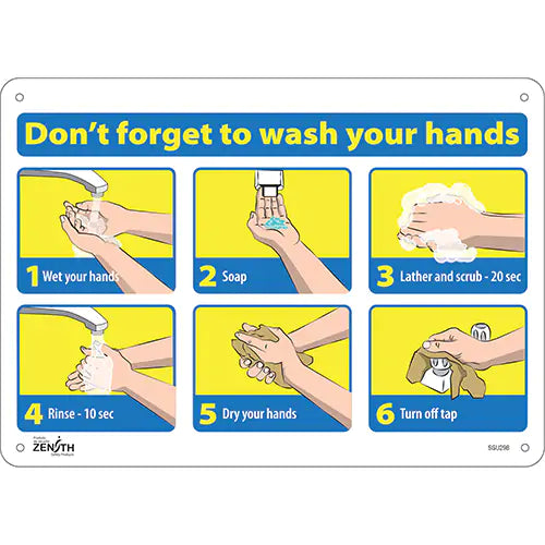 "Don't Forget to Wash Your Hands" Pictogram Sign - SGU298