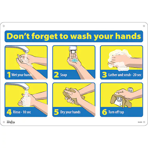 "Don't Forget to Wash Your Hands" Pictogram Sign - SGU303