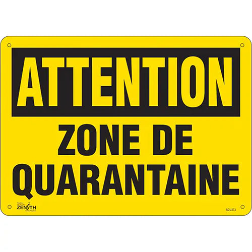 "Zone de quarantaine" Sign - SGU373