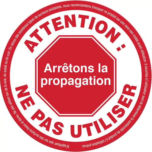 "Attention: Ne pas utiliser" Label - SGU495