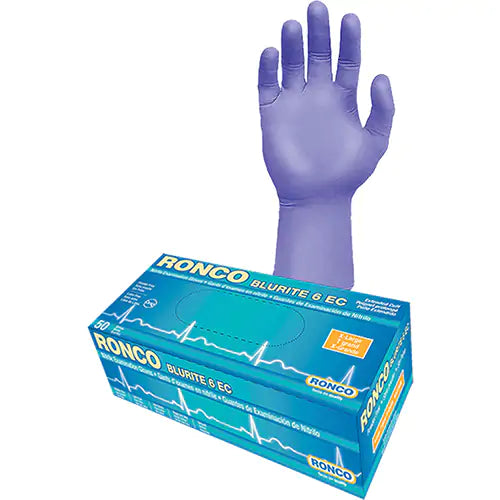 Blurite 6 EC Extended Cuff Examination Gloves Medium - 765M