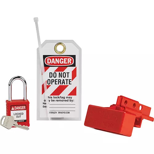 BatteryBlock Forklift Power Connector Lockout with Nylon Safety Padlock - 153676