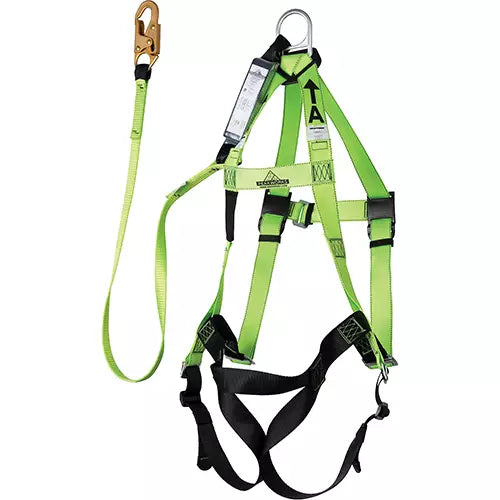 Contractor Series Safety Harness with Shock Absorbing Lanyard - V8252446