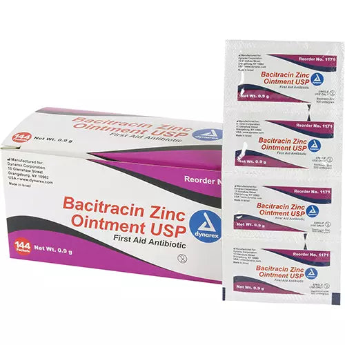 Bacitracin Zinc First Aid Packets 0.9 g - FAZINC09