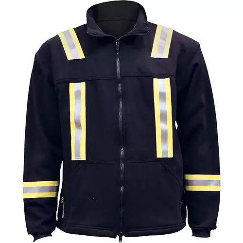 Flame Resistant Striped Full Zip Fleece Jacket Large - OSN324-L