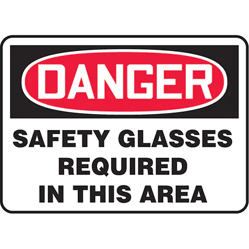 "Safety Glasses Required" Sign - MPPA002VS