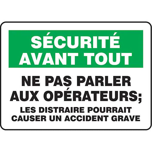 "Ne pas parler aux opérateurs" Sign - FRMEQM916VA