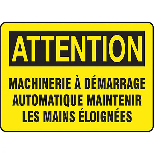 "Machinerie à démarrage automatique" Sign - FRMEQM746VS