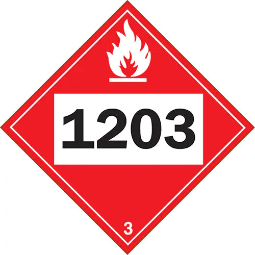 1203 Gasohol & Gasoline Flammable Liquid TDG Placard 10-3/4" - 09082R1203