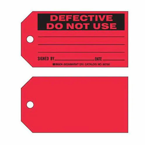 "Defective Do Not Use" Tags - 86750