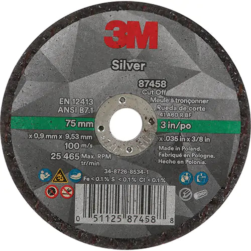 Silver Cut-Off Wheel 3/8"-24 - AB87458
