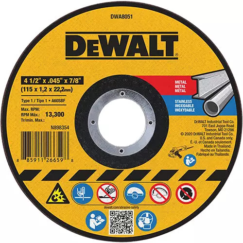 Metal Cut-Off Wheel 7/8" - DWA8051