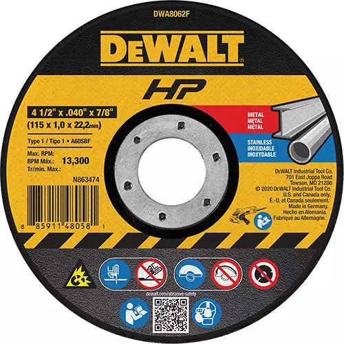 HP™ Metal Cut-Off Wheel 7/8" - DWA8062F