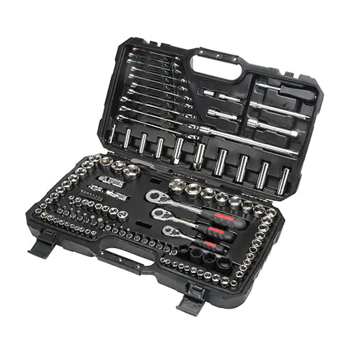 120-Piece 1/4", 3/8" and 1/2" Drive S.A.E./Metric Socket and Wrench Set - TLV361