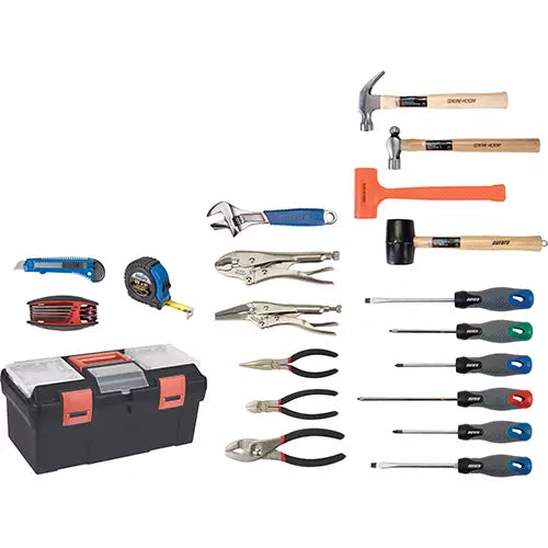Essential Tool Set with Plastic Tool Box - TYP013