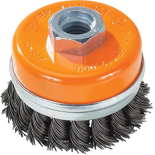 Knot-Twisted Wire Cup Brush with Ring 5/8"-11 - 13G304