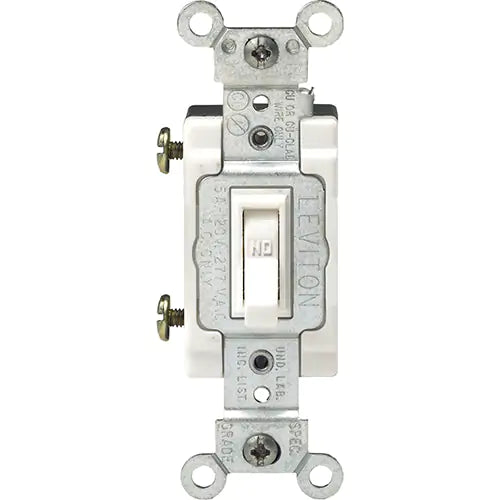 Back & Side-Wired Quiet Switches with Single Pole Framed Toggle - 1101-CW