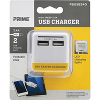 Prime® High-Speed USB Charger - PBUSB340
