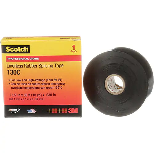 Scotch® Linerless Rubber Splicing Tape - 130C-1.5X30