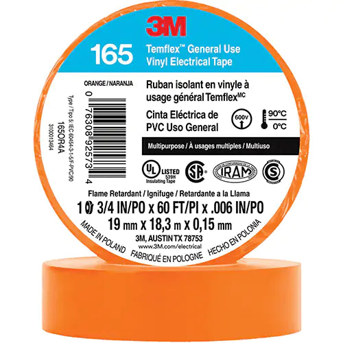 Temflex™ General Use Vinyl Electrical Tape 165 - 165OR4A
