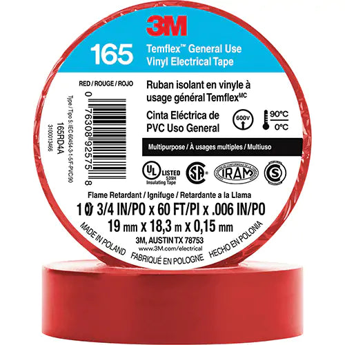 Temflex™ General Use Vinyl Electrical Tape 165 - 165RD4A