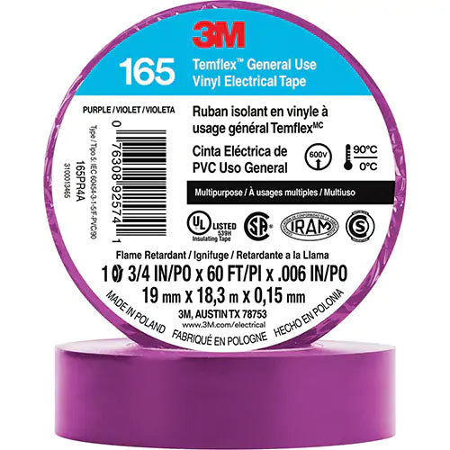 Temflex™ General Use Vinyl Electrical Tape 165 - 165PR4A